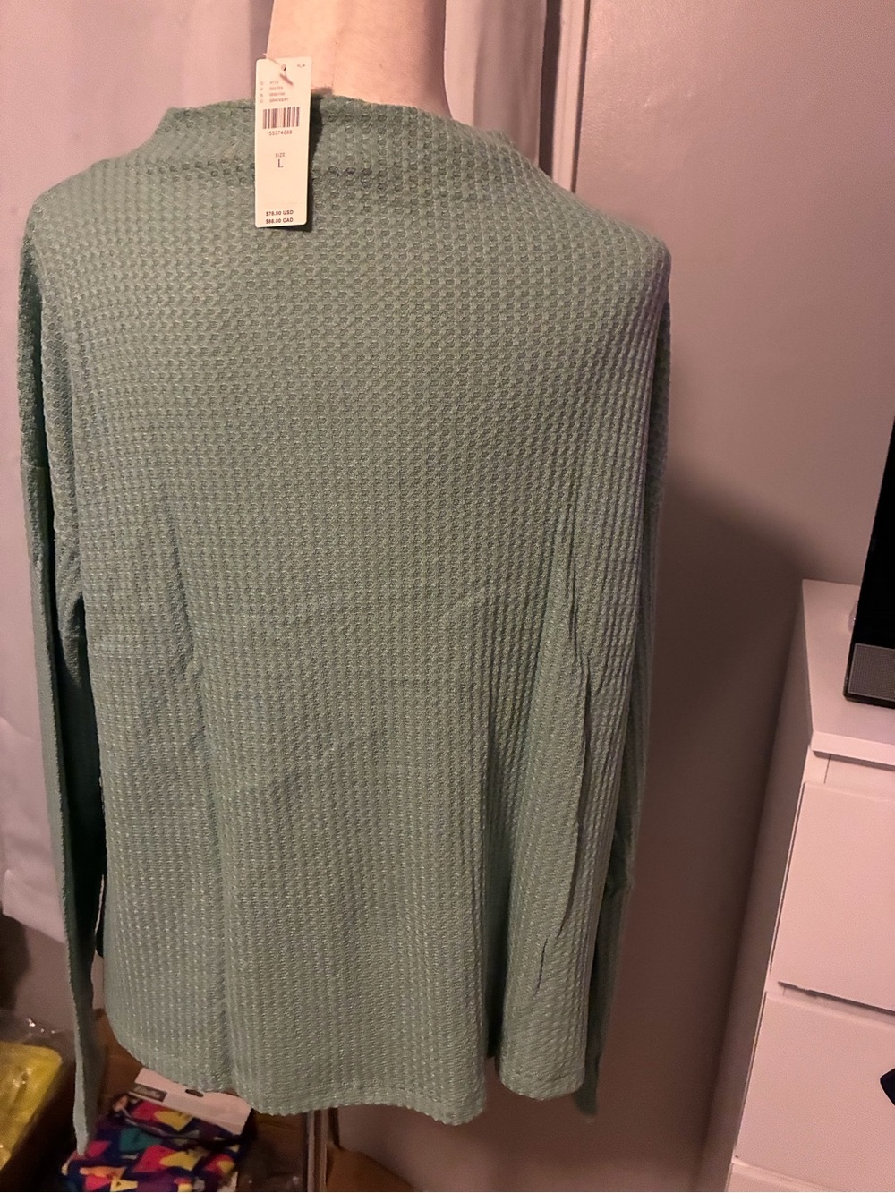 Anthropologie Sage Green Crewneck Lightweight Sweater *BOGO EQUAL OR LESS! - Picture 3 of 4